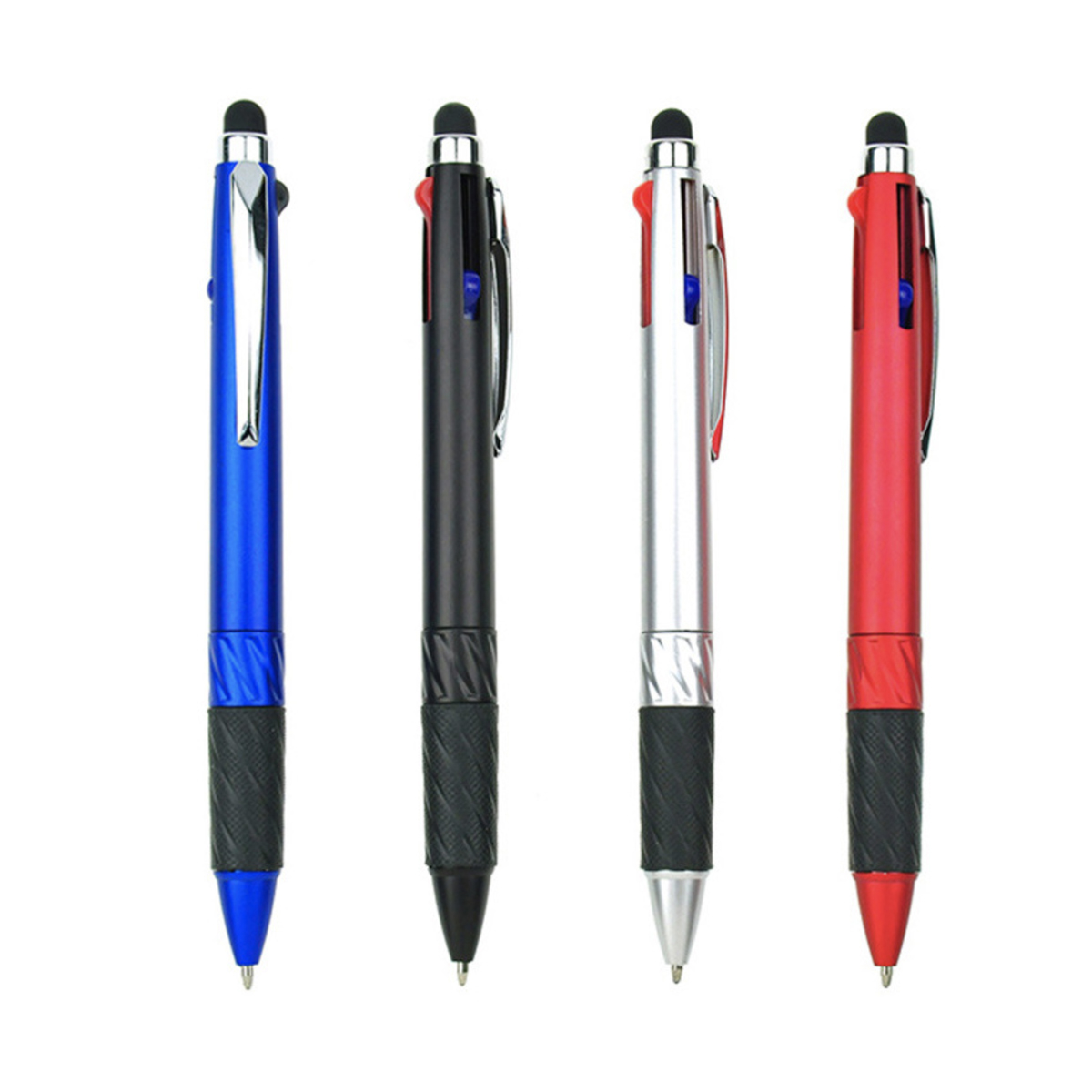 Multicolour Metallic Plastic Pen with Stylus